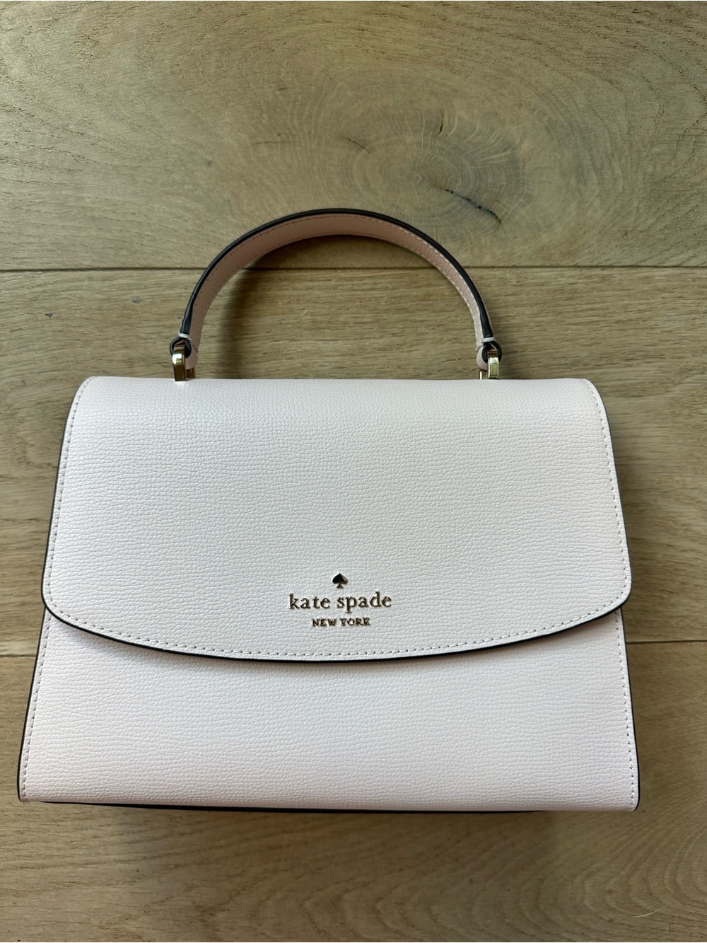 NWOT Authentic kate spade pale pink leather tote bag with top handle